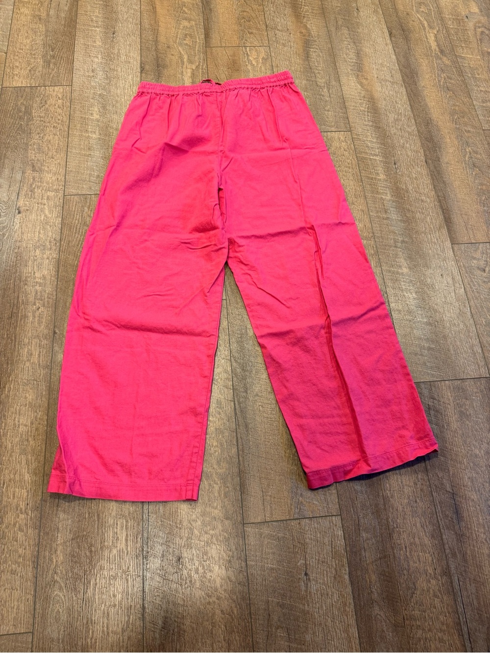 J.Crew Linen-Blend Slim Wide-Leg Drawstring Pants Vibrant Hot Pink Size 12 - Picture 8 of 8